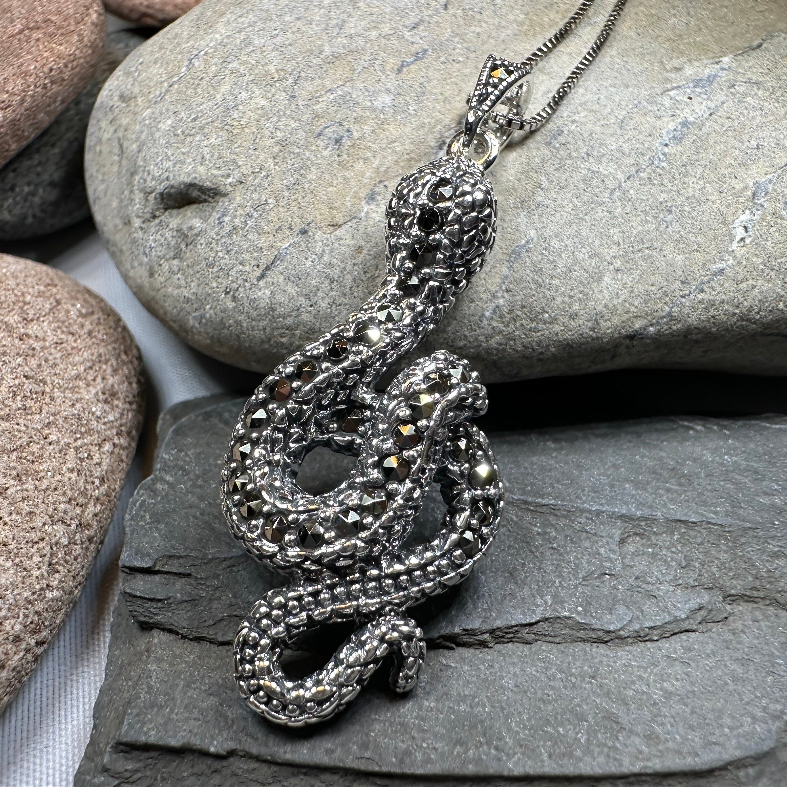 Calantha Moonstone Snake Necklace