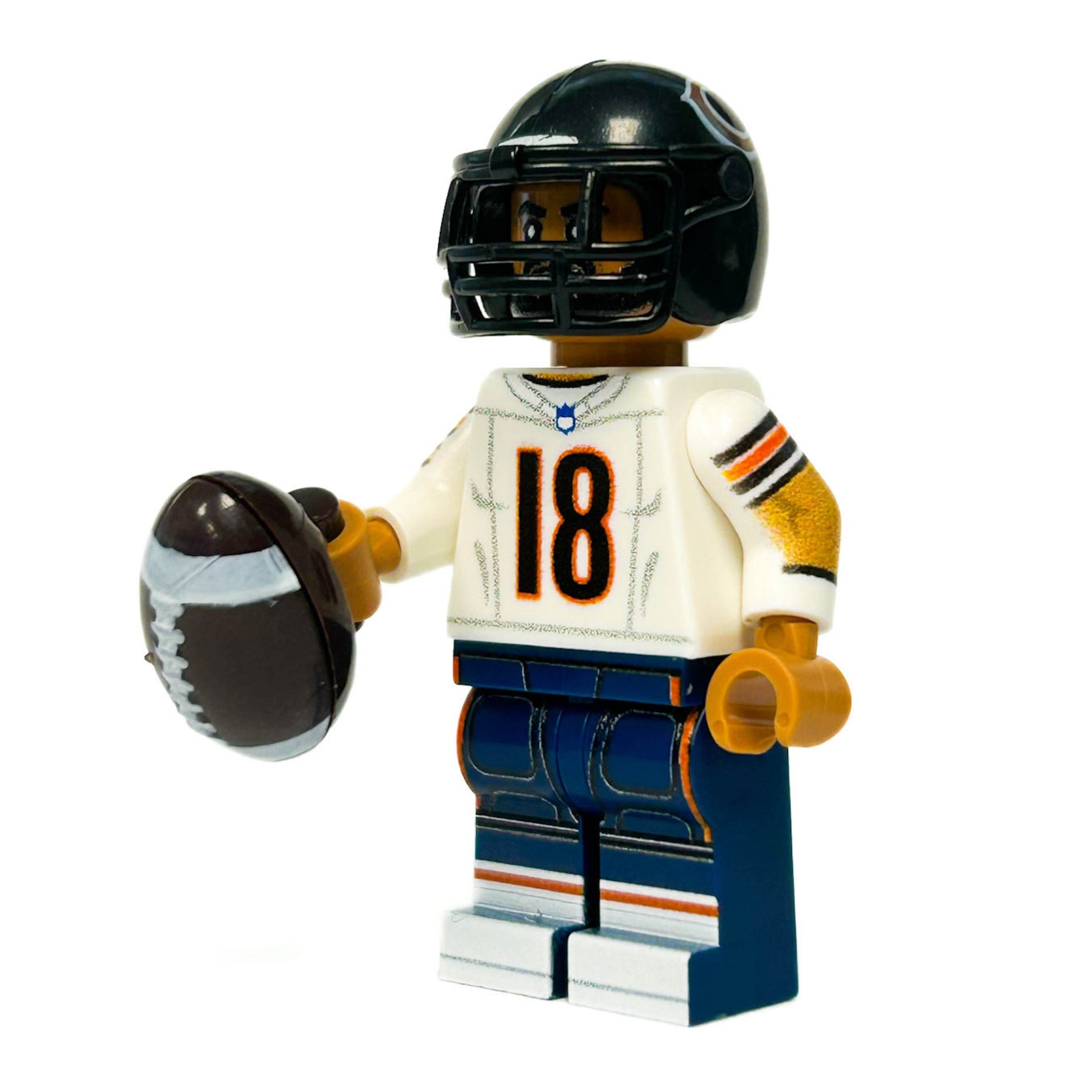 #18 Chicago Football Player Minifig made using LEGO parts - 
