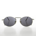 Metal Industrial Steampunk Vintage Sunglass - Eben - Silver / Gray Lens