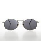 Metal Industrial Steampunk Vintage Sunglass - Eben - Silver / Gray Lens