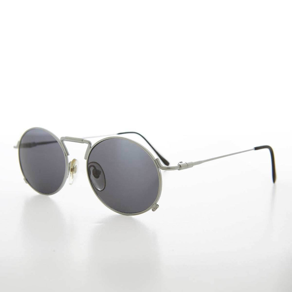 Metal Industrial Steampunk Vintage Sunglass - Eben - Gunmetal / Gray Lens