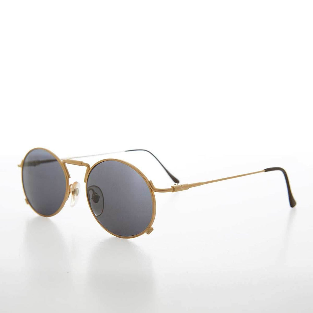 Metal Industrial Steampunk Vintage Sunglass - Eben - Gunmetal / Gray Lens