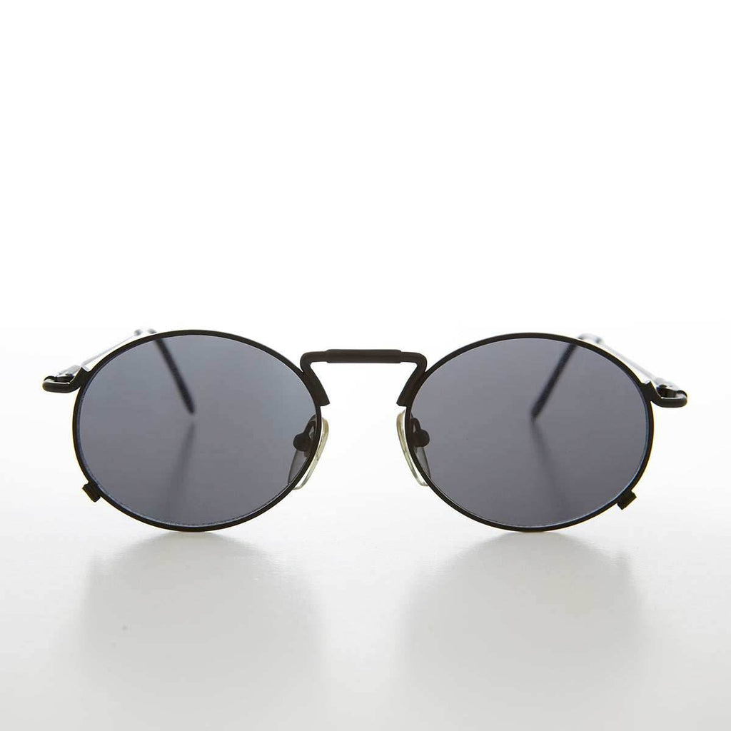 Metal Industrial Steampunk Vintage Sunglass - Eben - Black / Gray Lens
