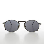 Metal Industrial Steampunk Vintage Sunglass - Eben - Black / Gray Lens