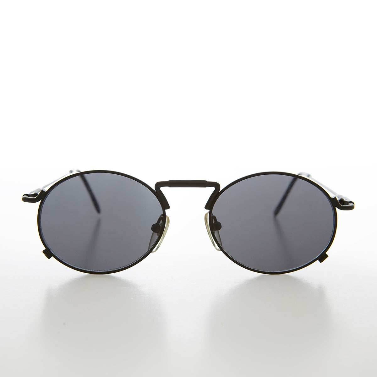 Metal Industrial Steampunk Vintage Sunglass - Eben - Black / Gray Lens