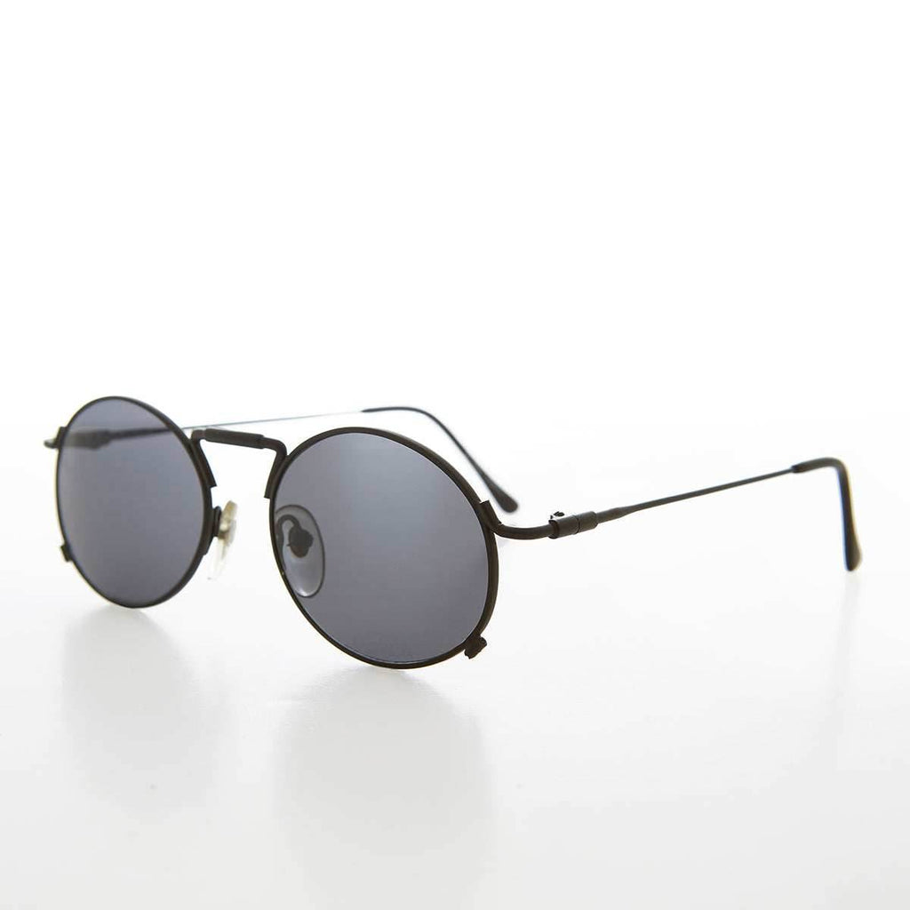 Metal Industrial Steampunk Vintage Sunglass - Eben - Gunmetal / Gray Lens