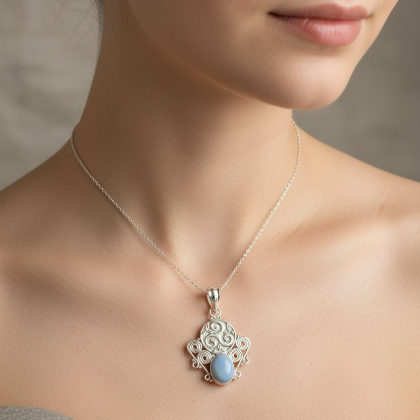 Lyria Celtic Triple Spiral Necklace