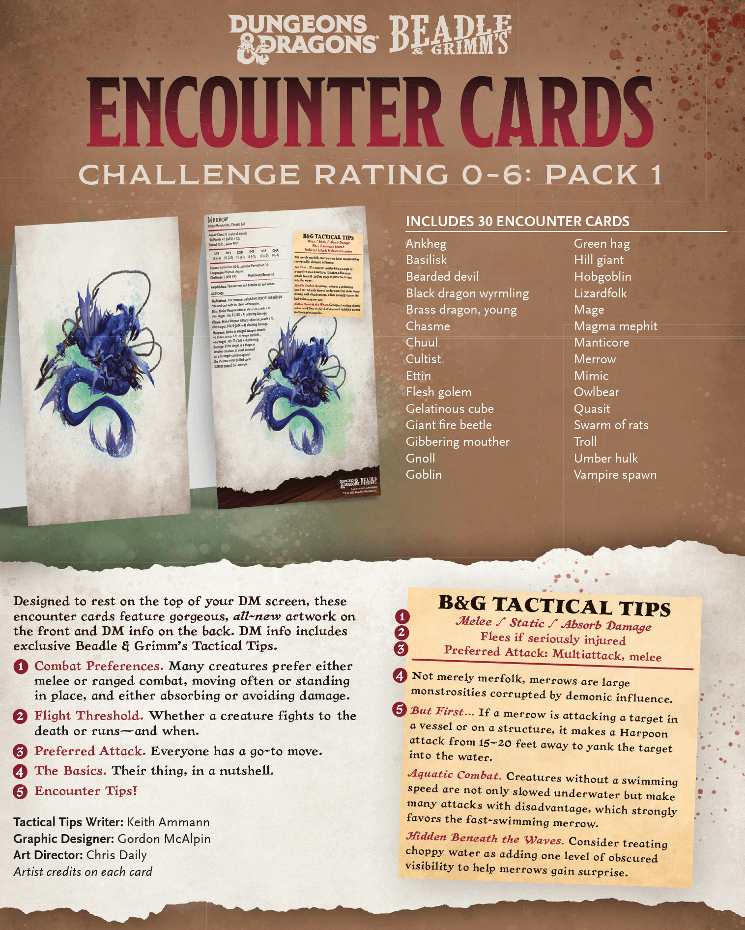 Encounter Cards (D&D) - Challenge Rating 0-6 PACK 1 - 