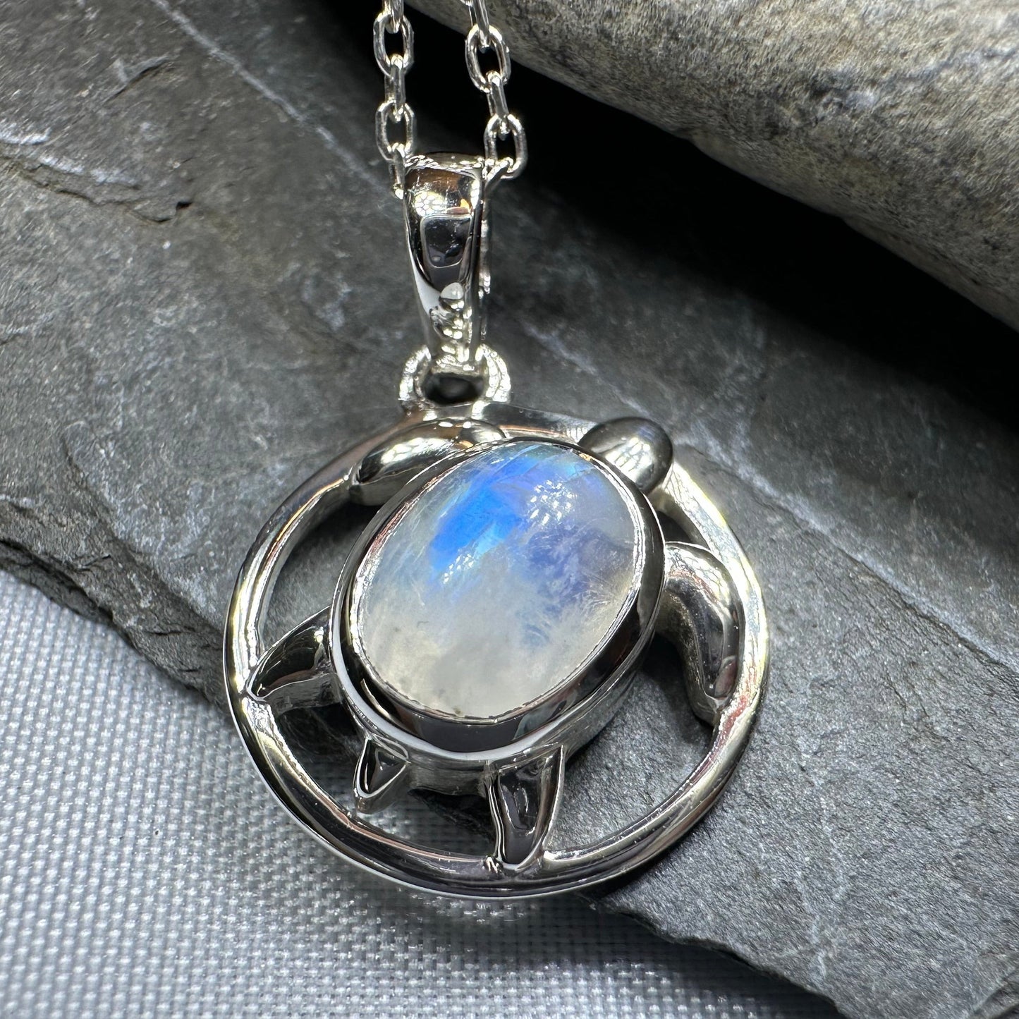 Moonstone Turtle Necklace