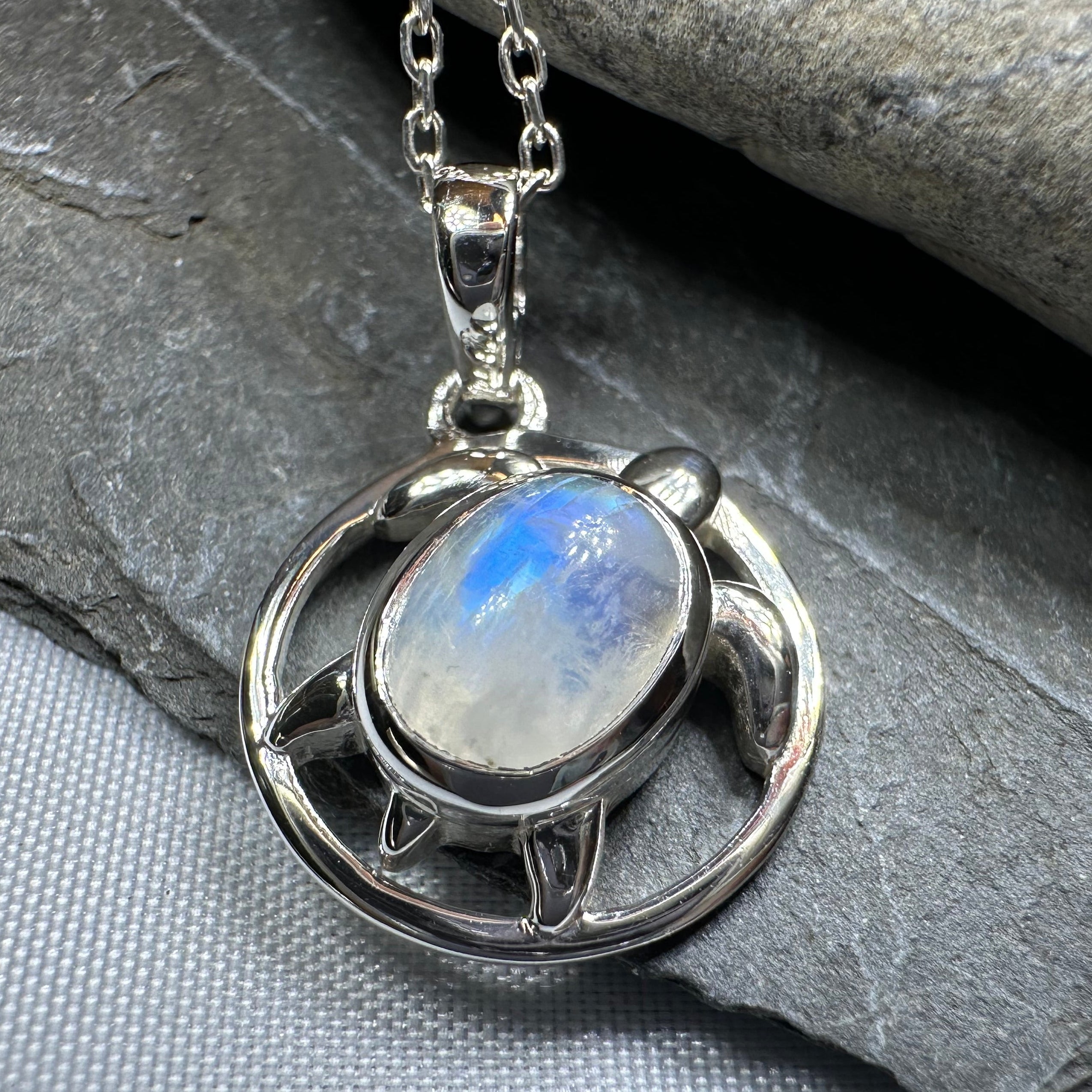 Moonstone Turtle Necklace