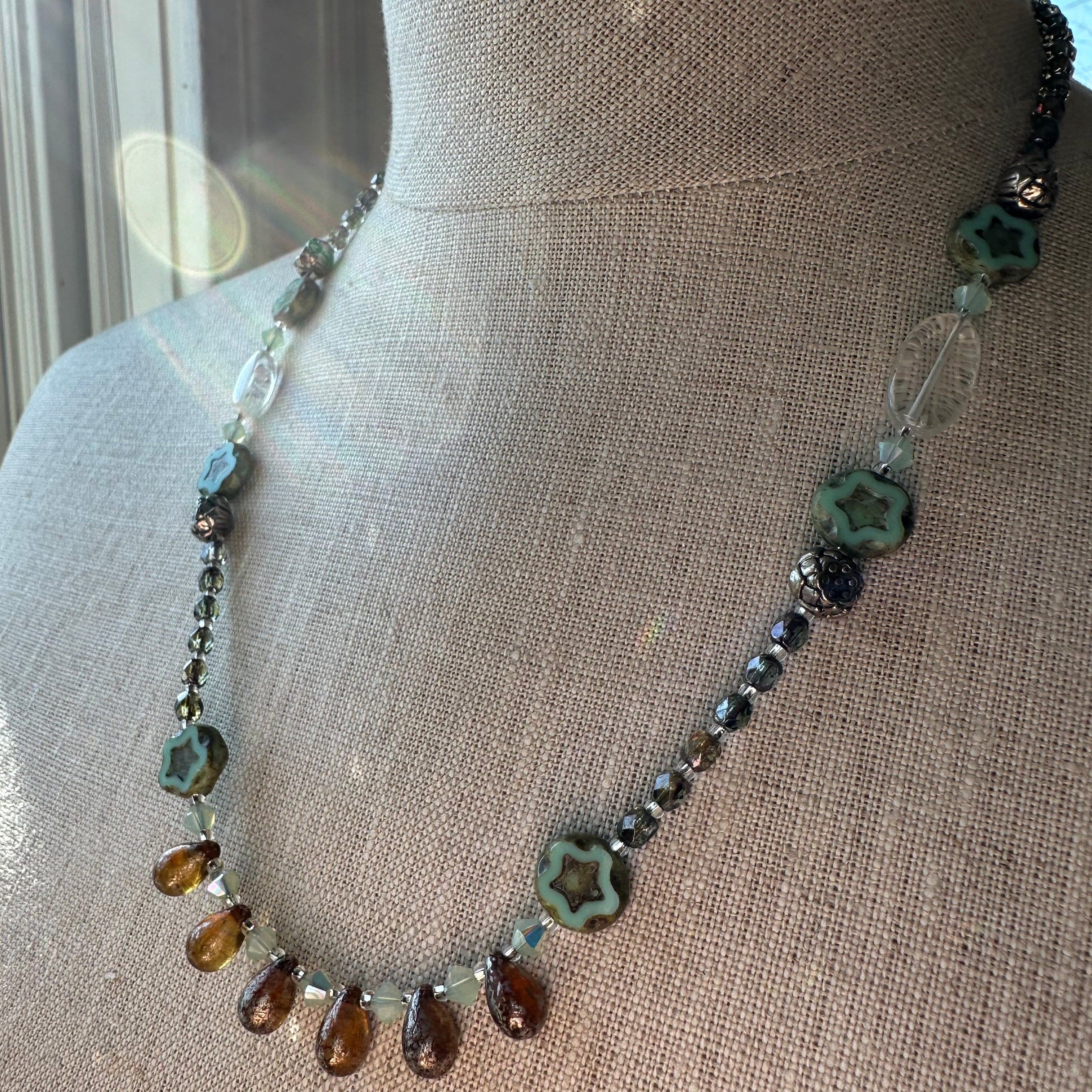 Golden Lotus Crystal Necklace