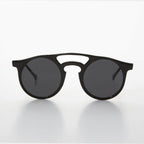 Round Victorian Steampunk Vintage Sunglass - Edgar - Black