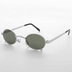 Small 90s Oval Steampunk Spectacle Vintage Sunglass - Edison - Bronze / Brown Lens