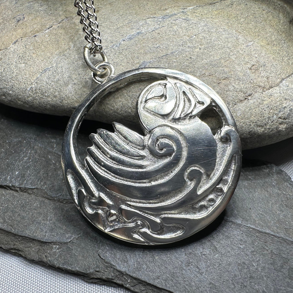 Celtic Puffin Necklace
