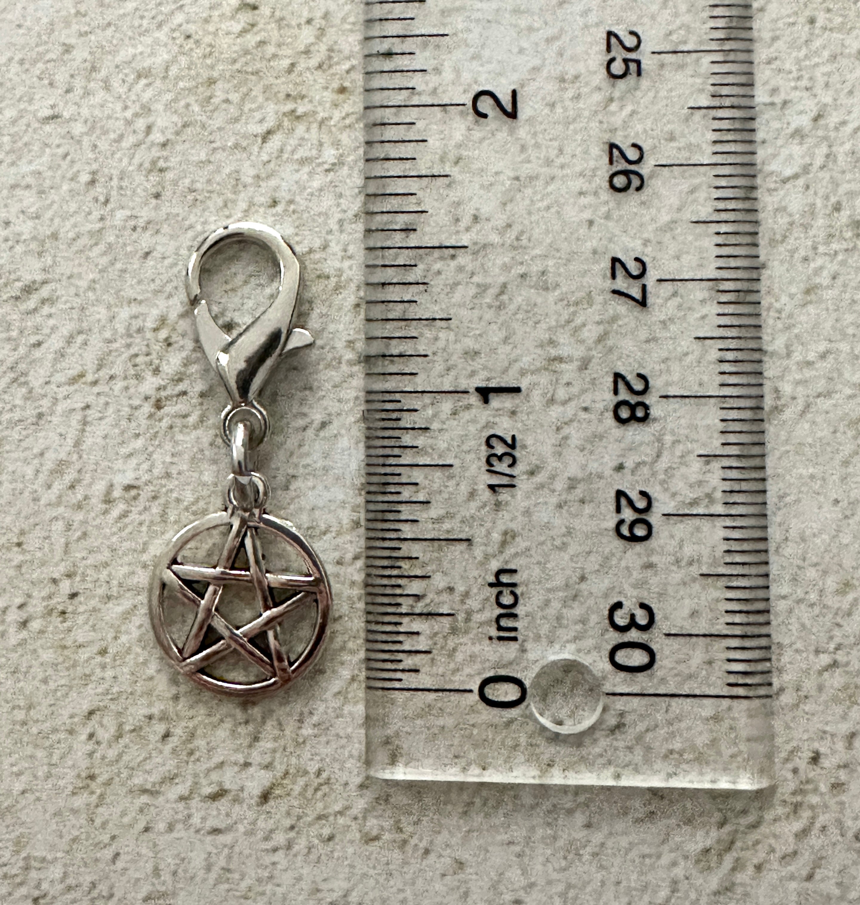 Witchy Pentacle Zipper Pull Bag Charm Keychain