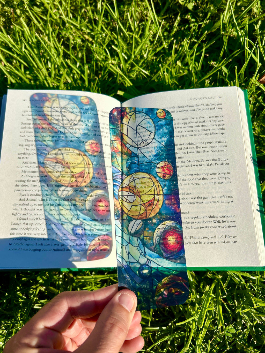 Cosmic Stained Glass Bookmark - Space Galaxy & Planets Design, Unique Book Lover Gift, Handmade, Solar System Inspired