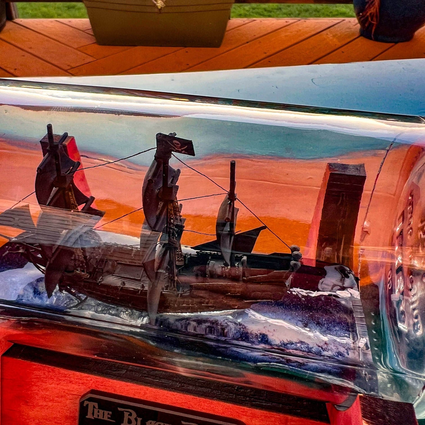 Black Pirate Pearl Ship in a Bottle - 