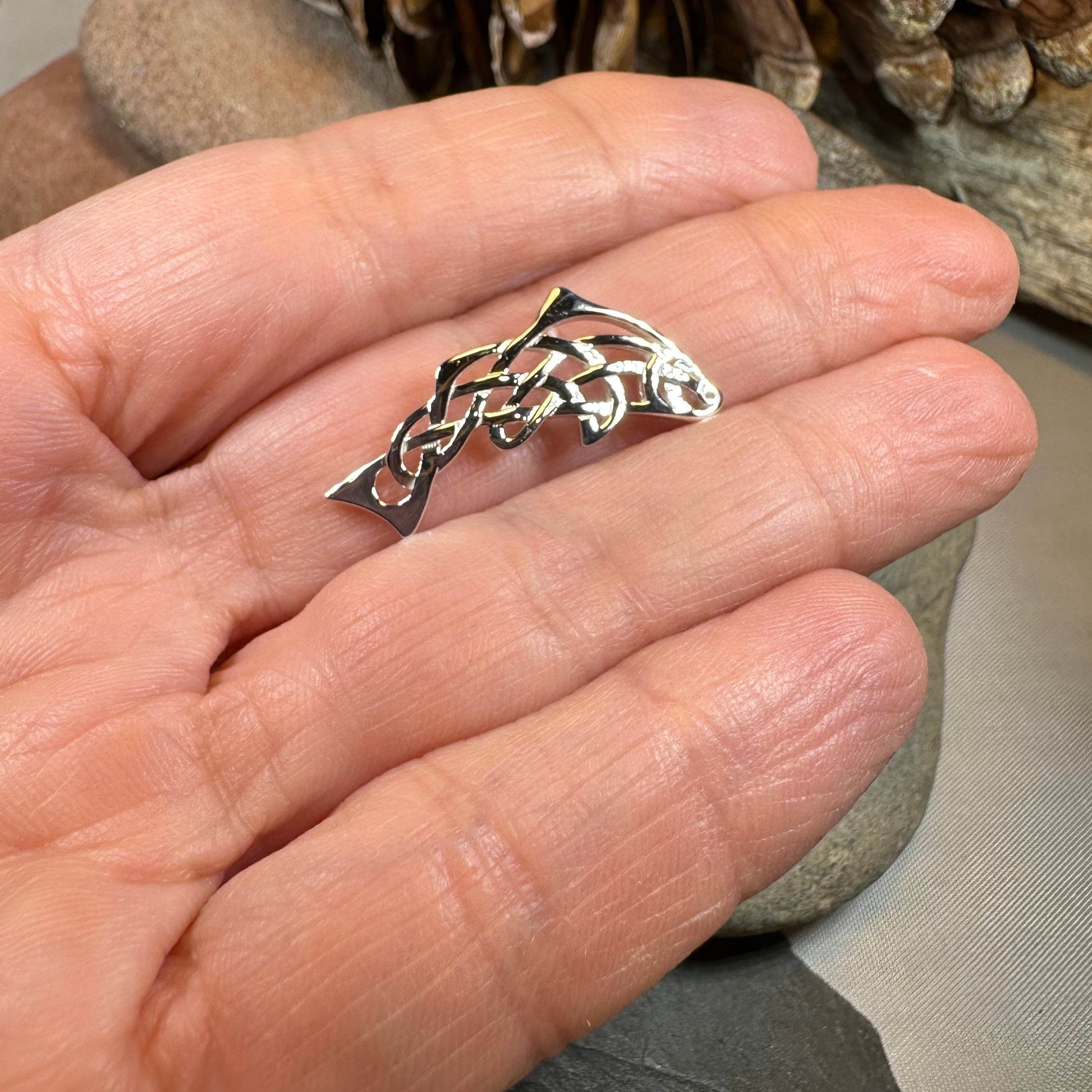 Celtic Salmon of Knowledge Necklace - 18
