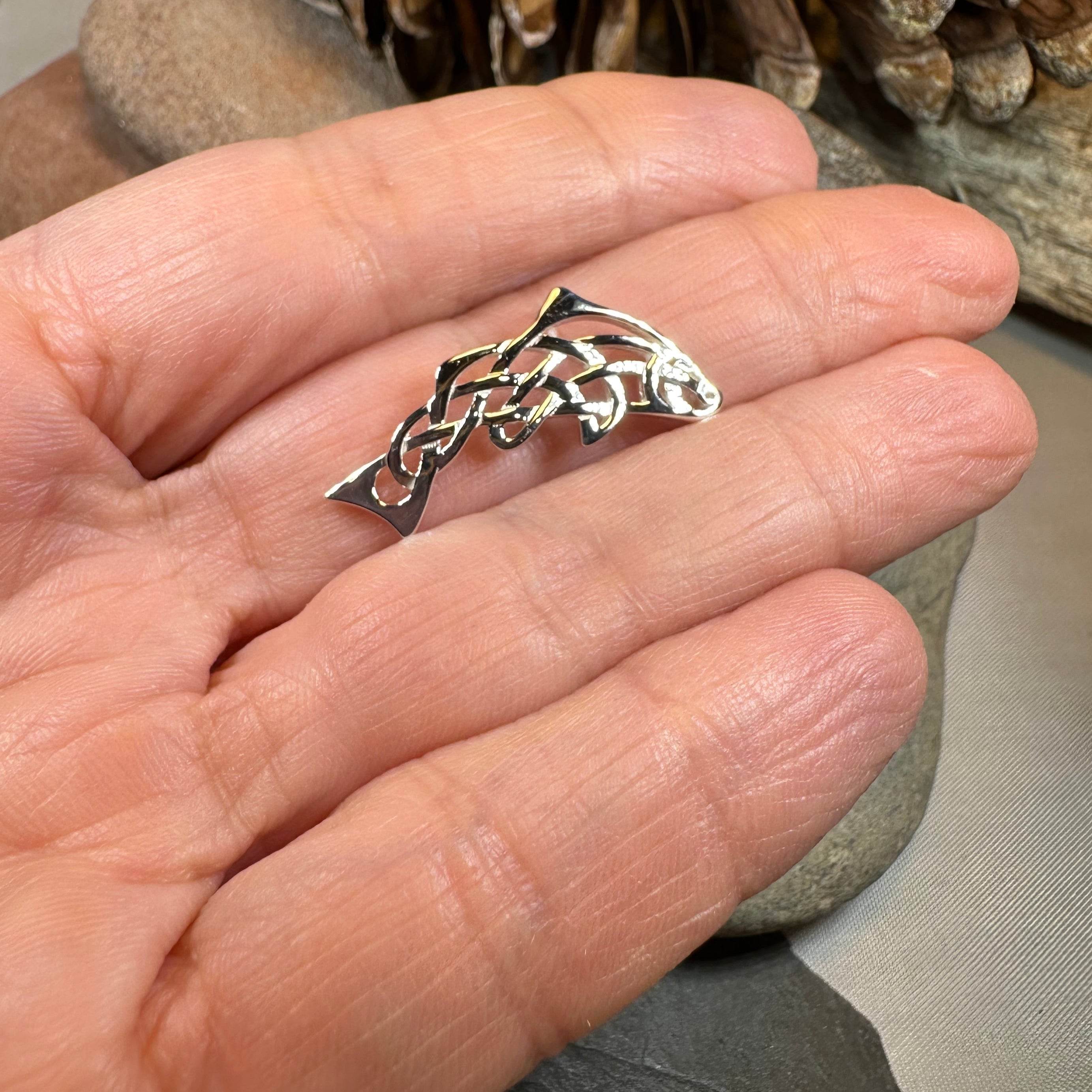 Celtic Salmon of Knowledge Necklace - 18