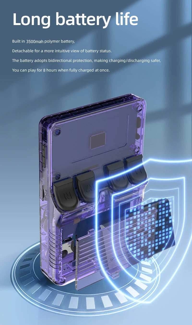 R36S Portable Handheld Retro Arcade Joystick All-in-One Open-Source Gaming Console - Purple / 64G