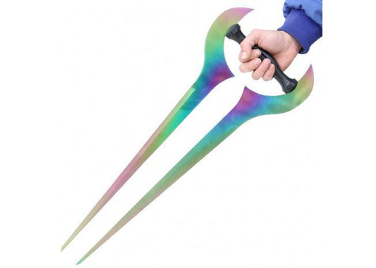 Forked Titanium Color Metal Sword-0