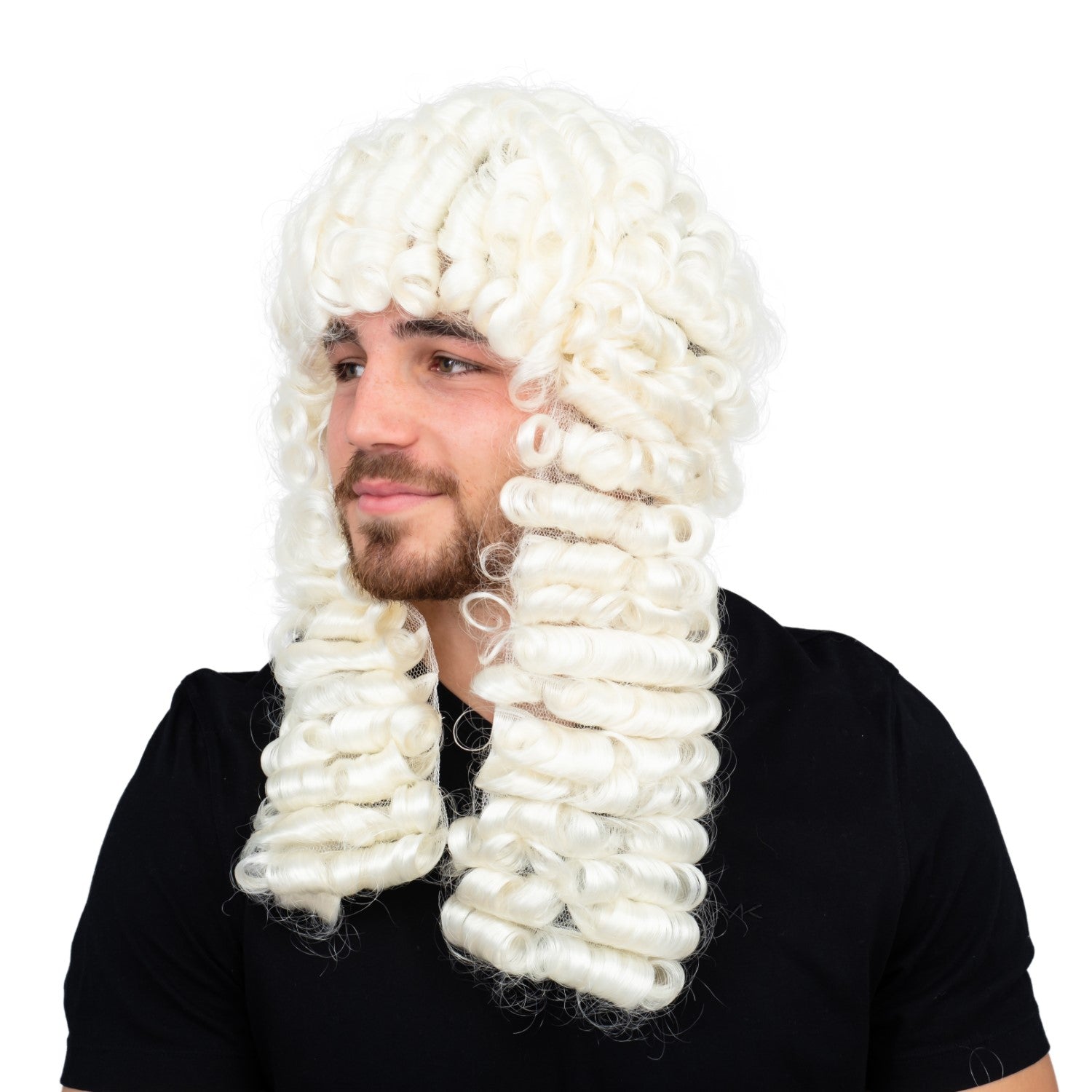 Judge Halloween Cosplay Costume Accessory White Deluxe Wig