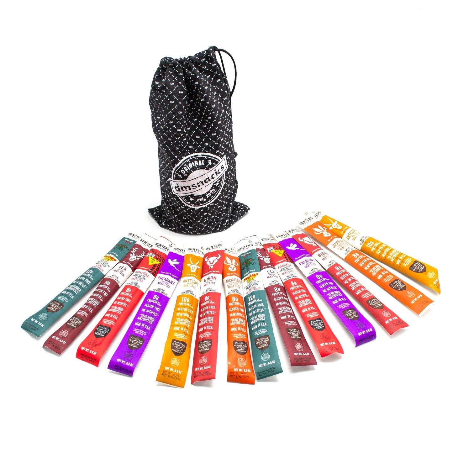 Exotic Meat Sticks Bag – 14 Wild Jerky Snacks | Gourmet Gift with Gamey Flavors - 