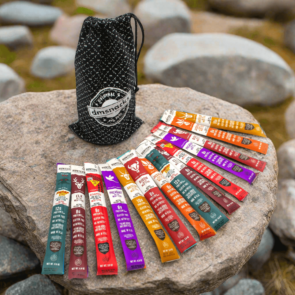 Exotic Meat Sticks Bag – 14 Wild Jerky Snacks | Gourmet Gift with Gamey Flavors - 