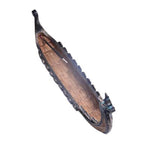 Retro Carving Viking Dragon Boat Incense Stick Holder - 