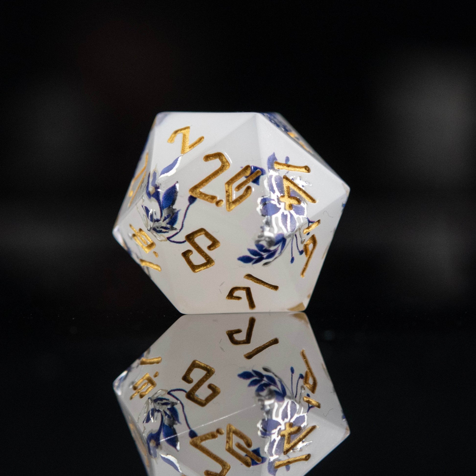 Earl Grey Lavender Sharp-Edged Resin Dice Set - 