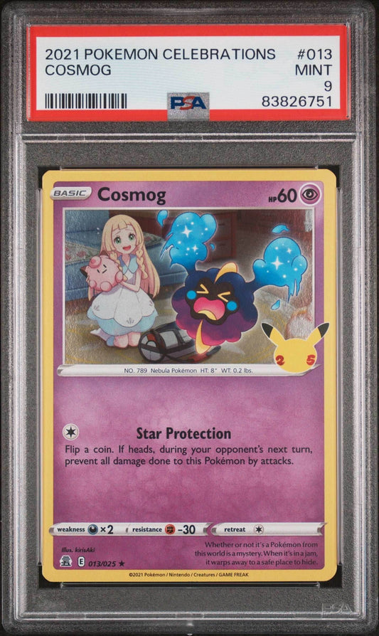 2021 POKEMON CELEBRATIONS COSMOG #13 PSA 9 - 