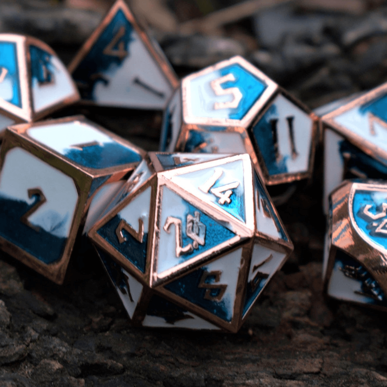 Elder Runes Cloudy Skies Metal Dice Set - 