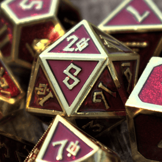 Elder Runes Crimson Blood And Gold Metal Dice Set 'PRE-ORDER | SPRING EVENT DEAL' - 