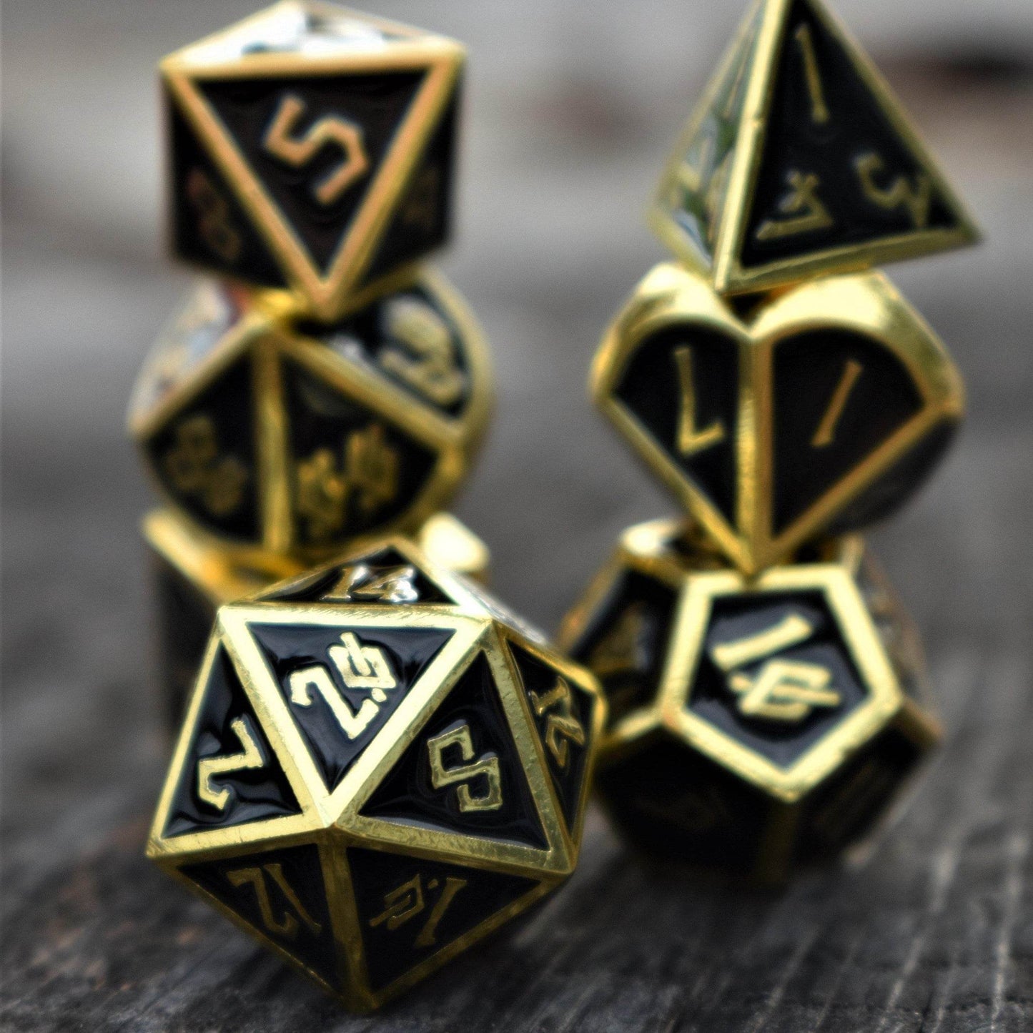 Elder Runes Gold And Shadow Metal Dice Set 'PRE-ORDER | SPRING EVENT DEAL' - 