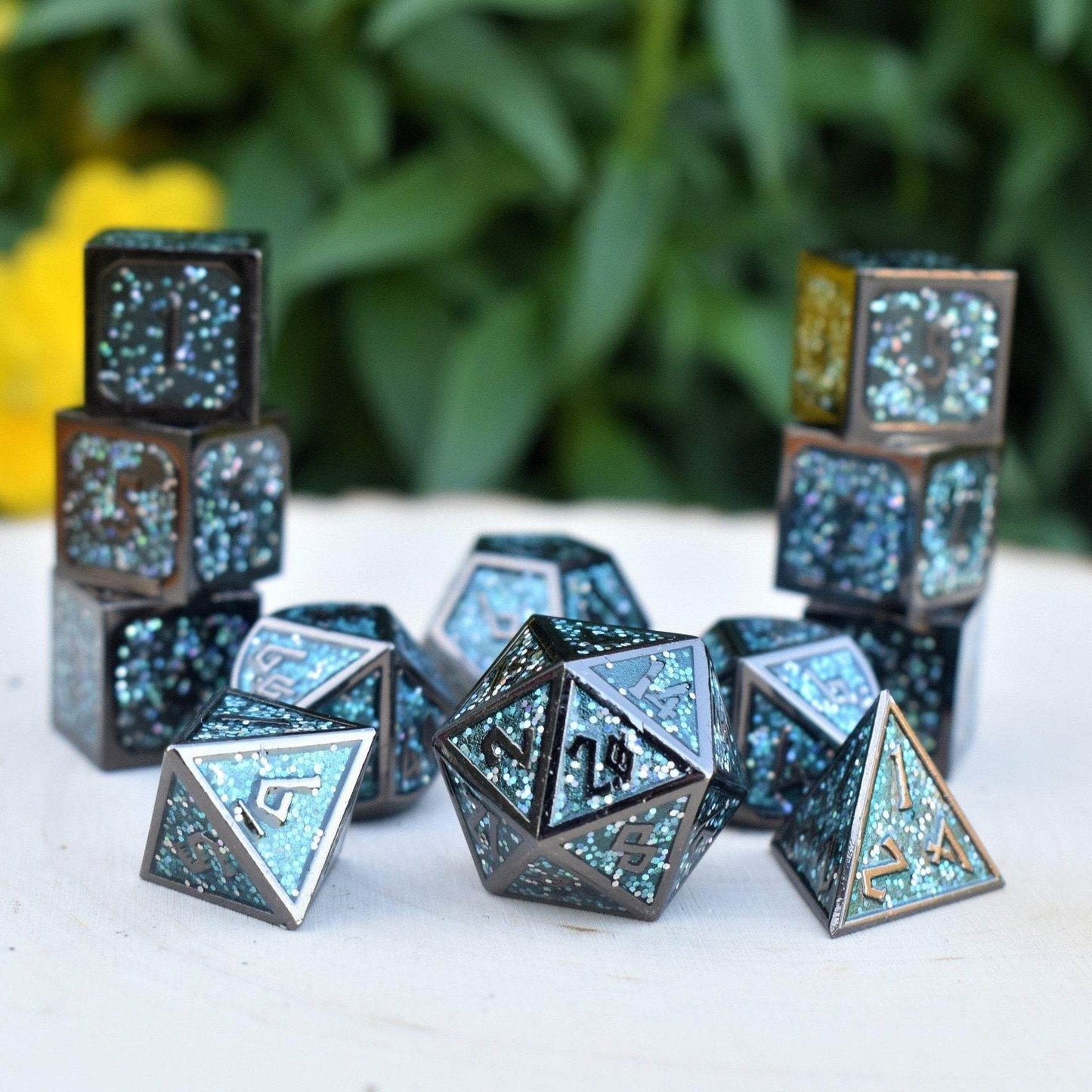 Elder Runes Midnight Dance Metal Dice Set - 