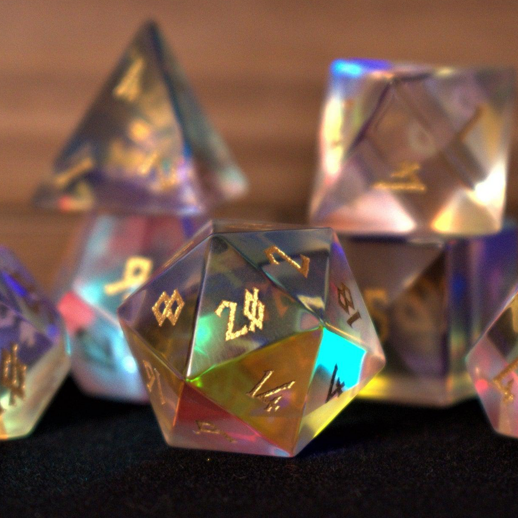 Elder Runes Prism Glass Dice Set