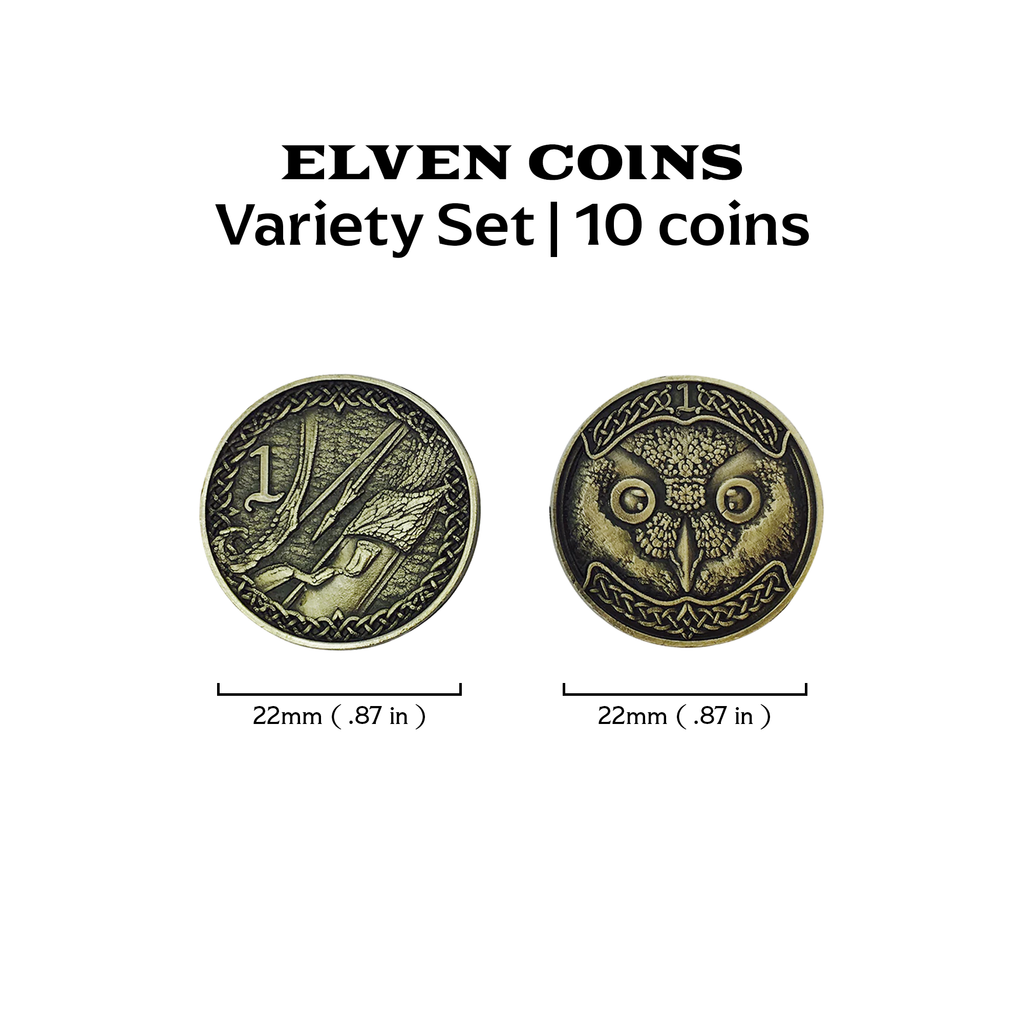 Adventure Coins – Elven Metal Coins Elf Set of 10