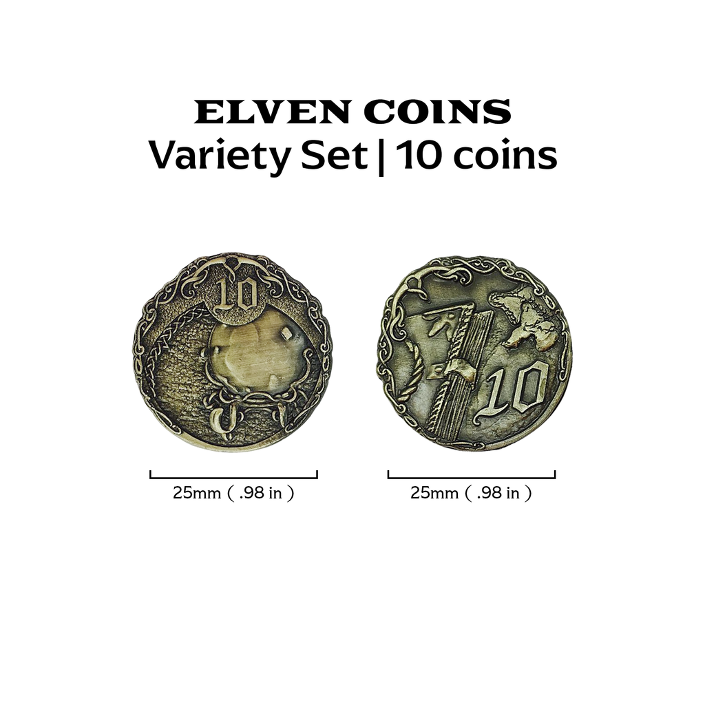 Adventure Coins – Elven Metal Coins Elf Set of 10