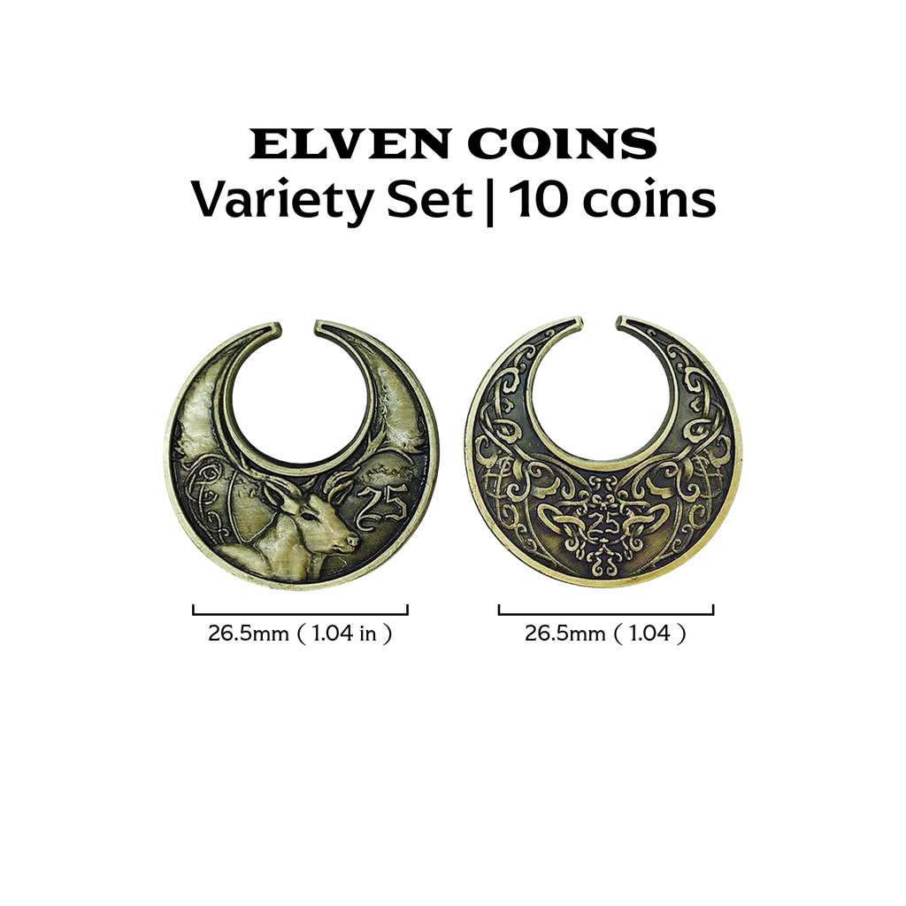 Adventure Coins – Elven Metal Coins Elf Set of 10