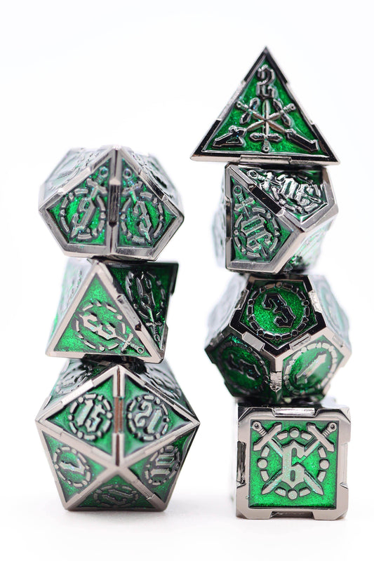 Crossed Swords: Enchanted Forest Sword - Metal RPG Dice Set - 