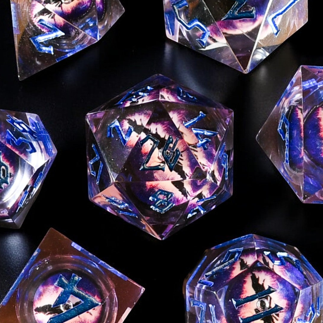 Enchanted Dragon (Purple) Liquid Core Dice Set