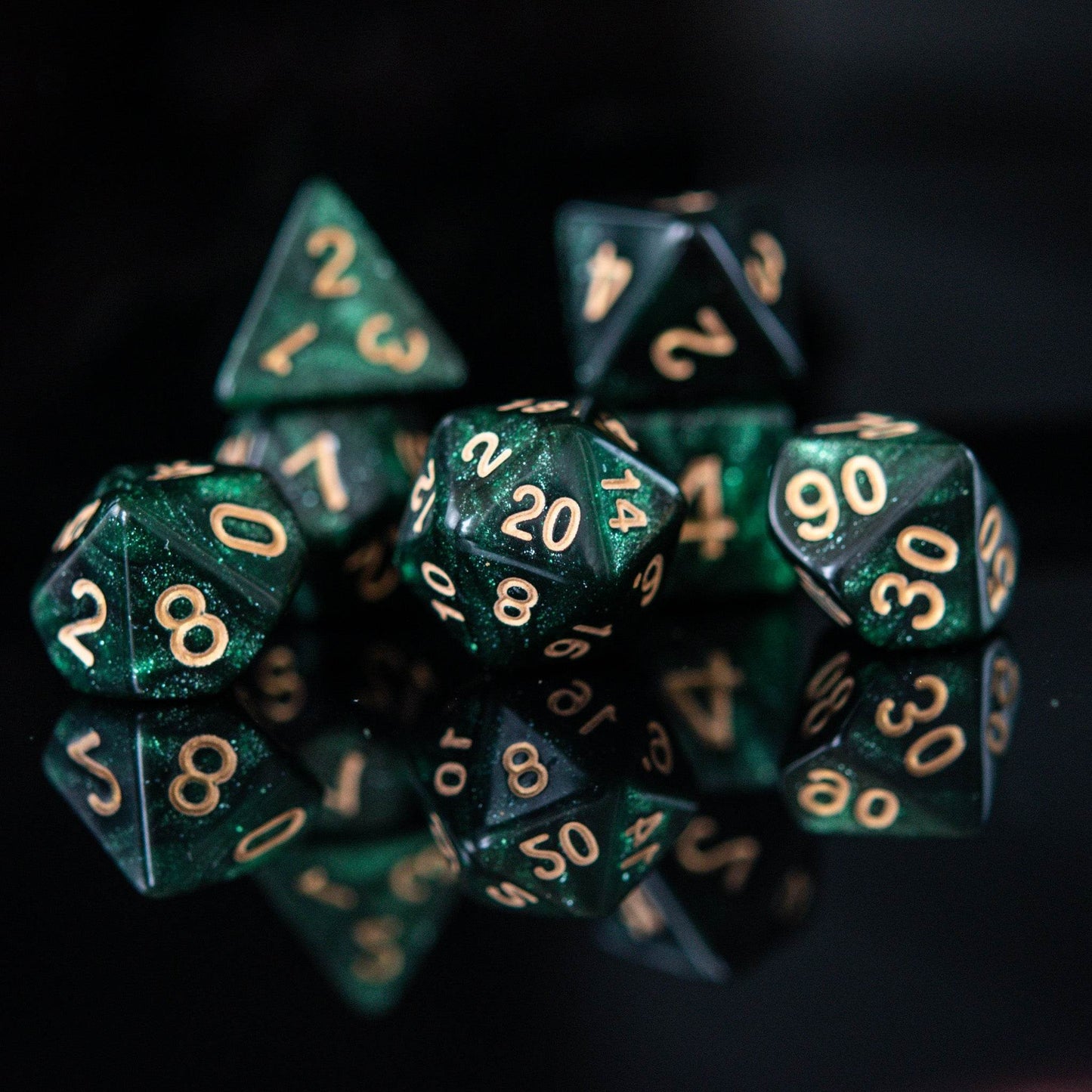 Enchanted Forest Dew Acrylic Dice Set - 