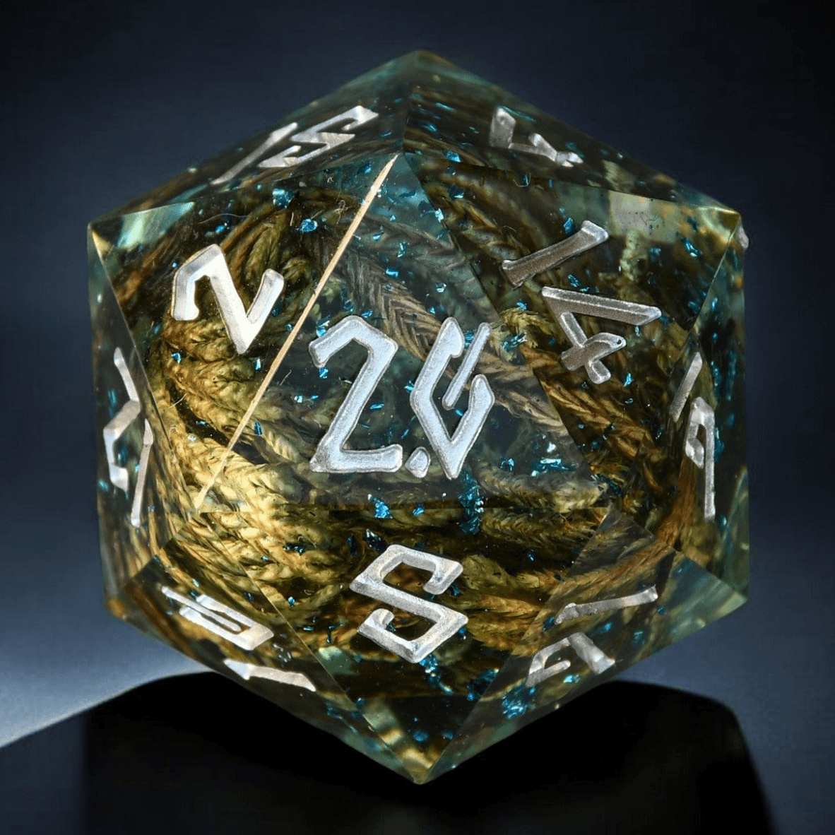 Enchanted Lake Silver Resin 30mm D20 'PRE-ORDER | SPRING EVENT DEAL' - 