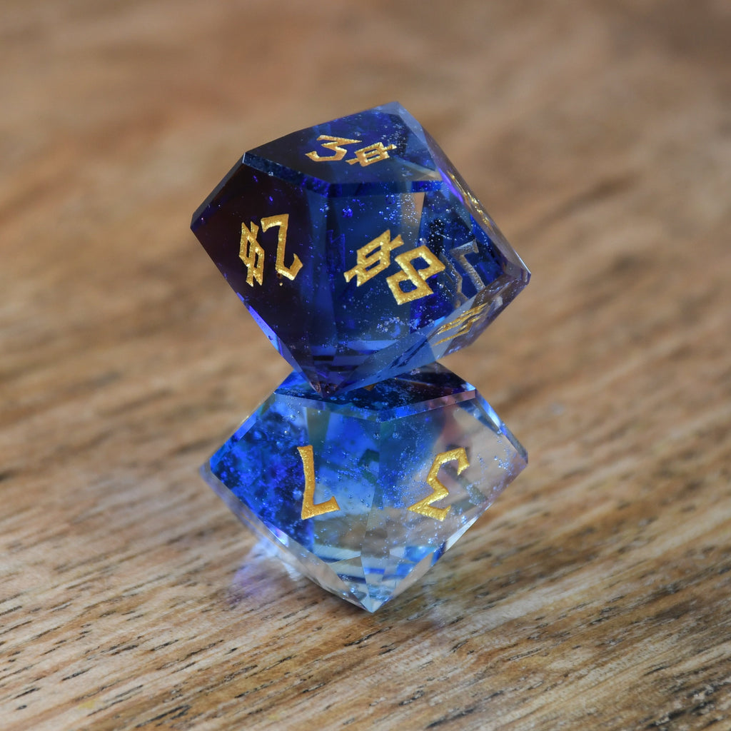 Enchanted Waters Multifaceted Glass Dice Set