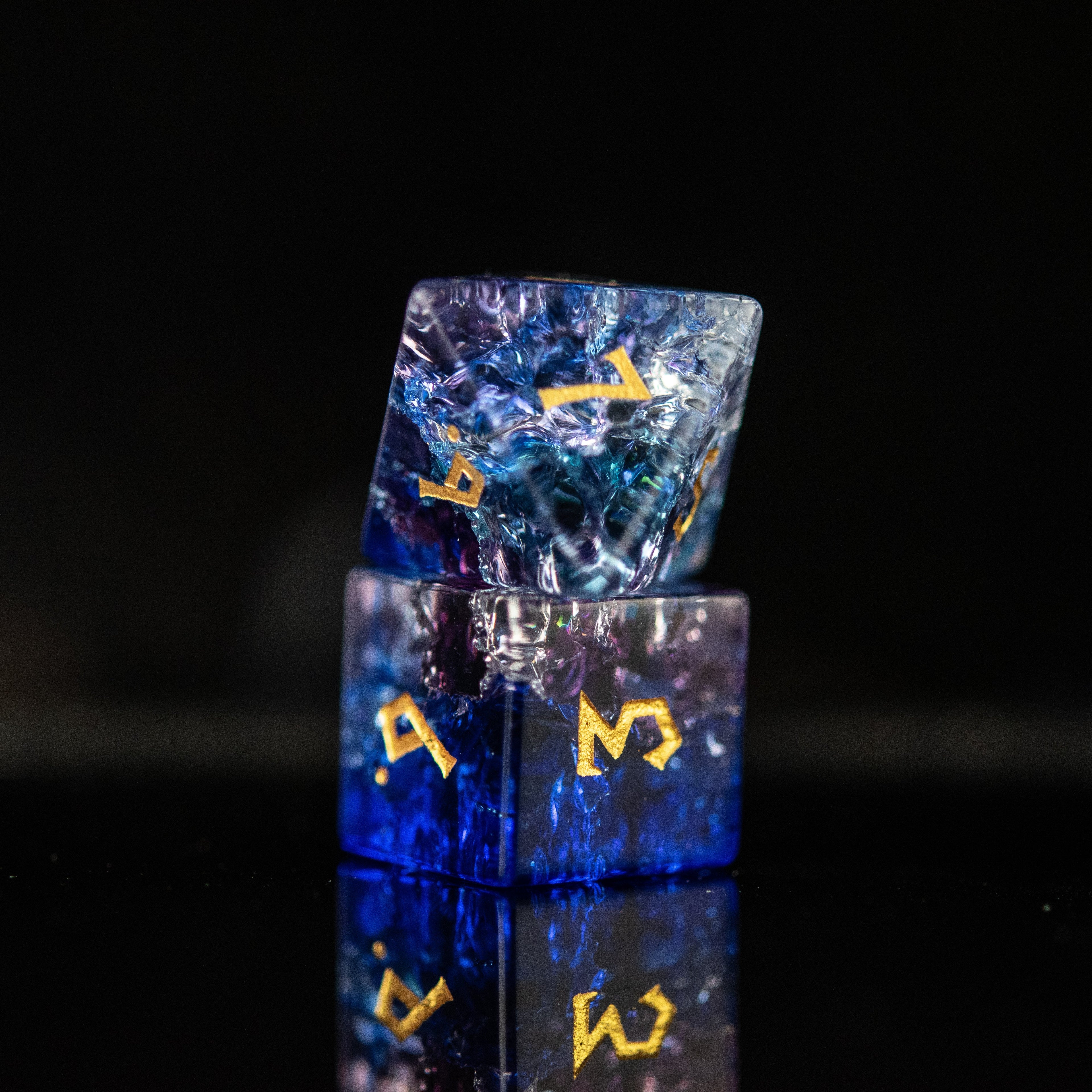 Enchanted Waters Shattered Glass Dice Set
