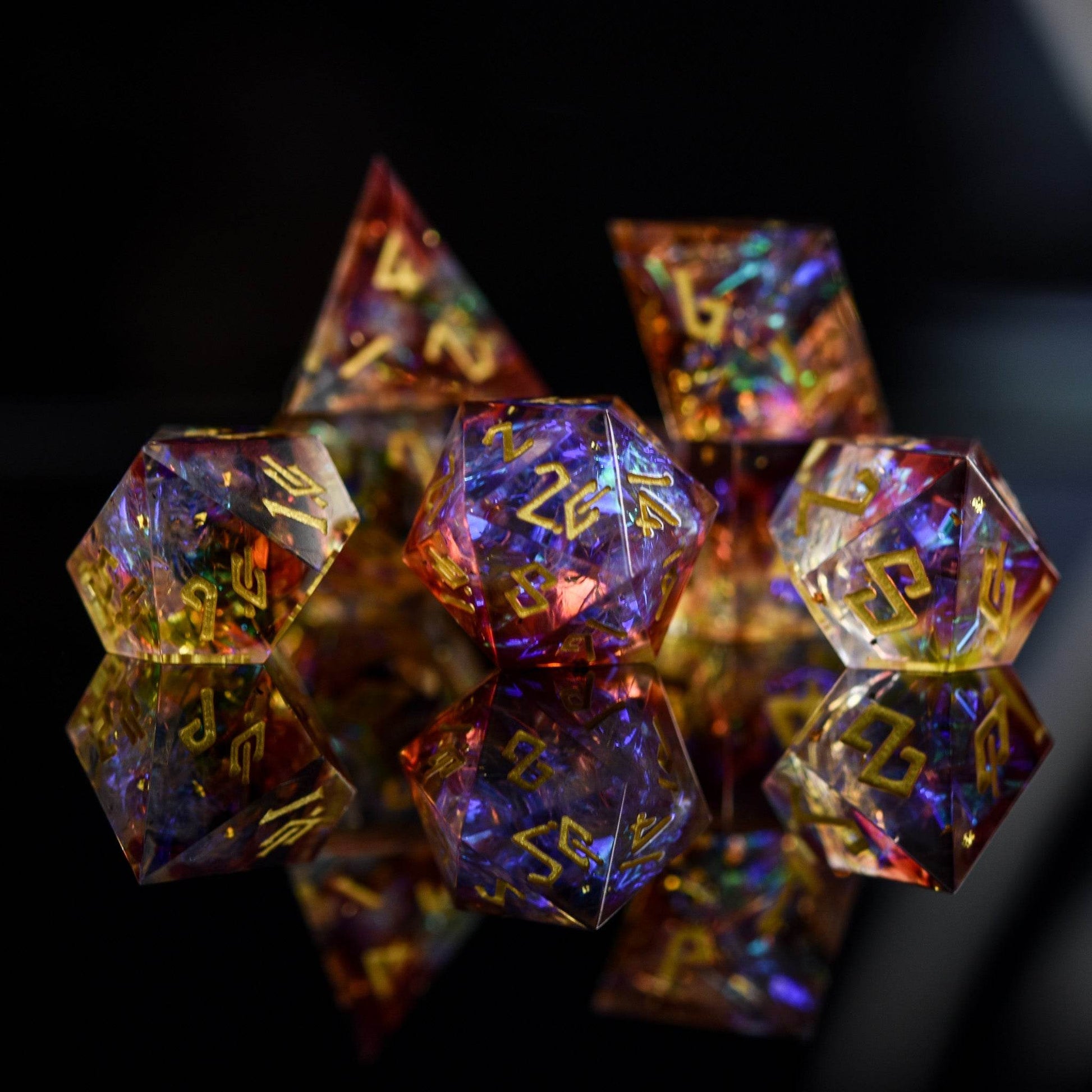 Ethereal Light Sharp-Edged Resin Dice Set - 