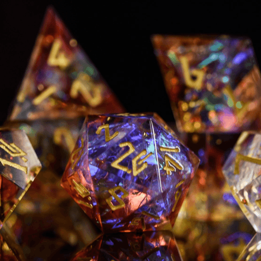 Ethereal Light Sharp-Edged Resin Dice Set - 