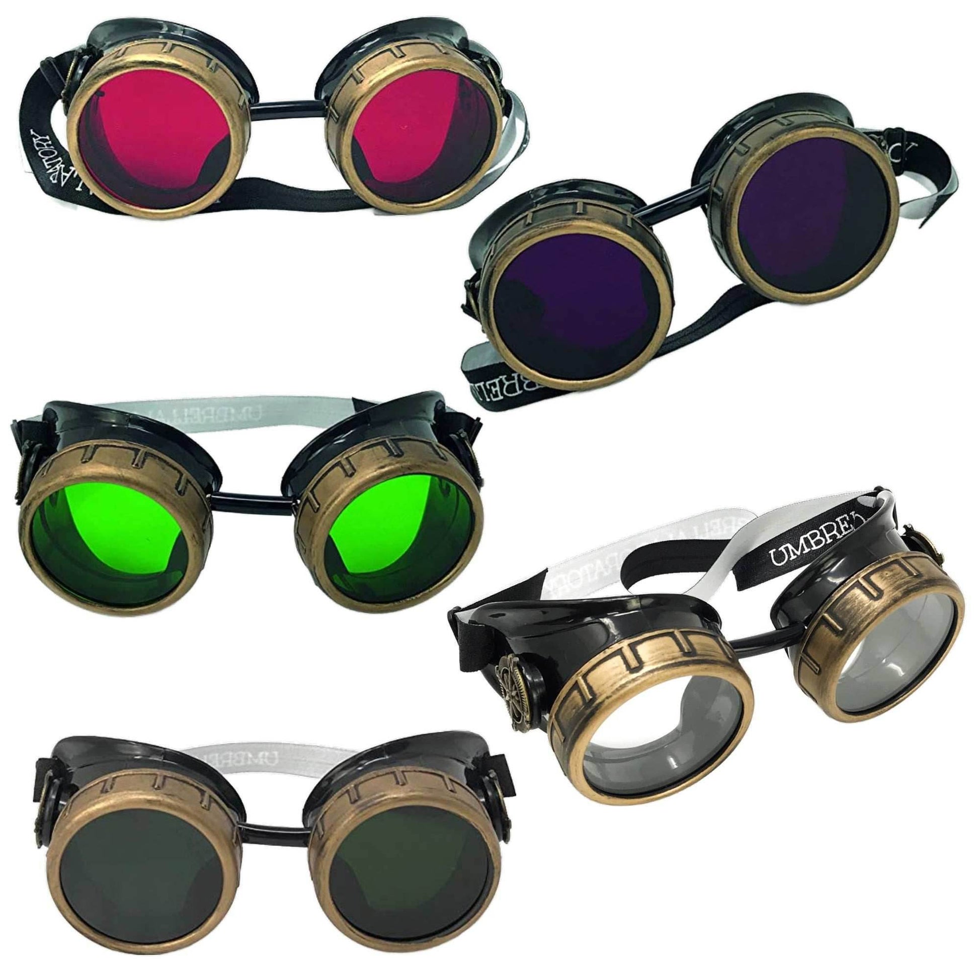 Vintage Aviator Goggles pilot costume accessory - red