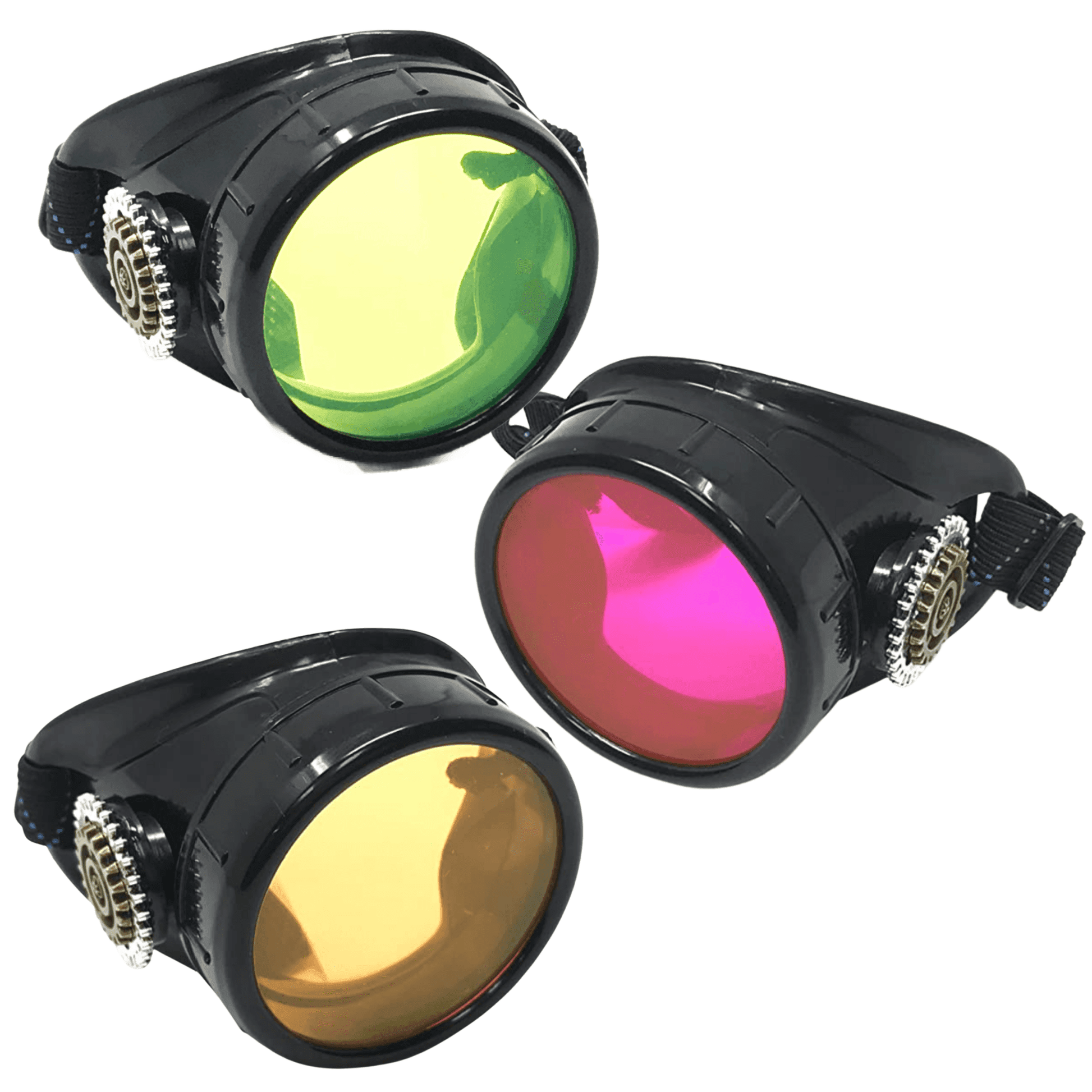 Airship pirate eyepatch monocle Rave goggle - lime green