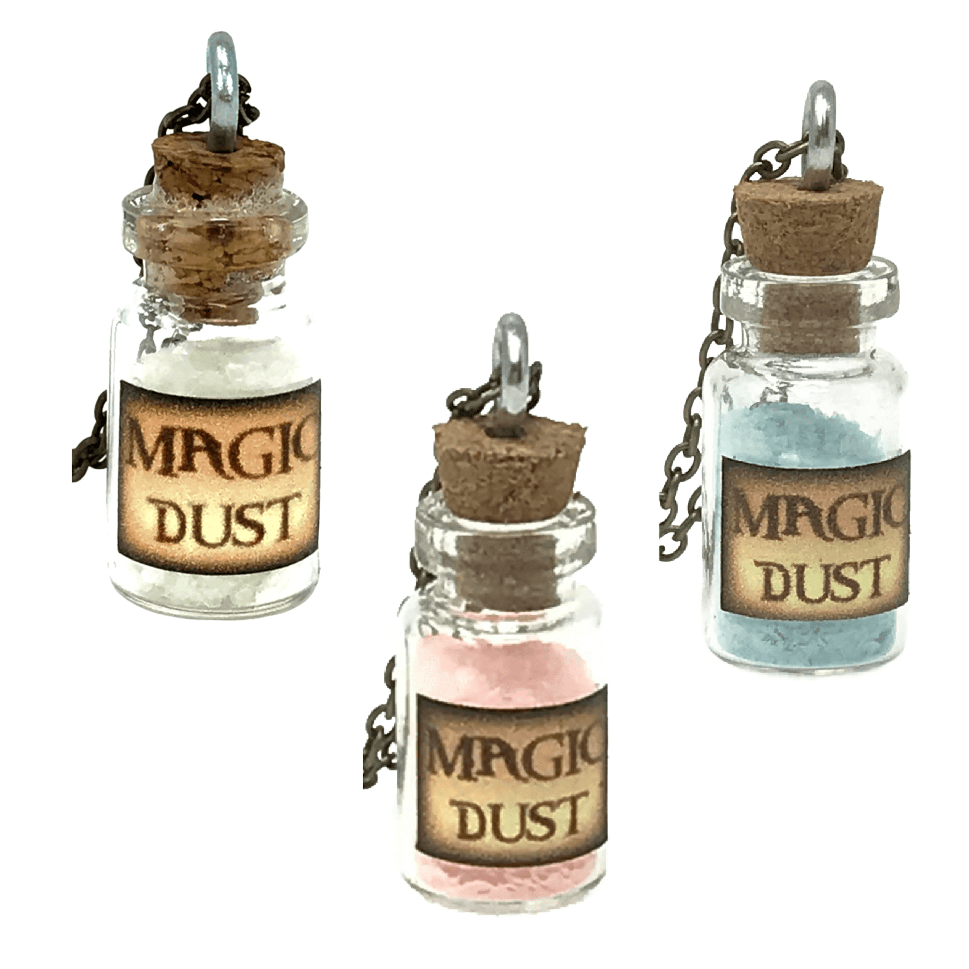 Magic dust kawaii pastel goth glowing necklace - aqua